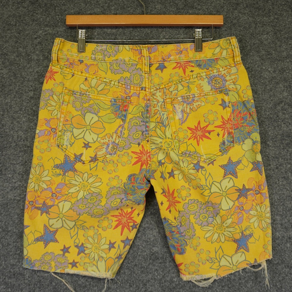 NEW Free People Alani Printed Cutoff Shorts Womens 29 Yellow Floral Distressed - Picture 3 of 10